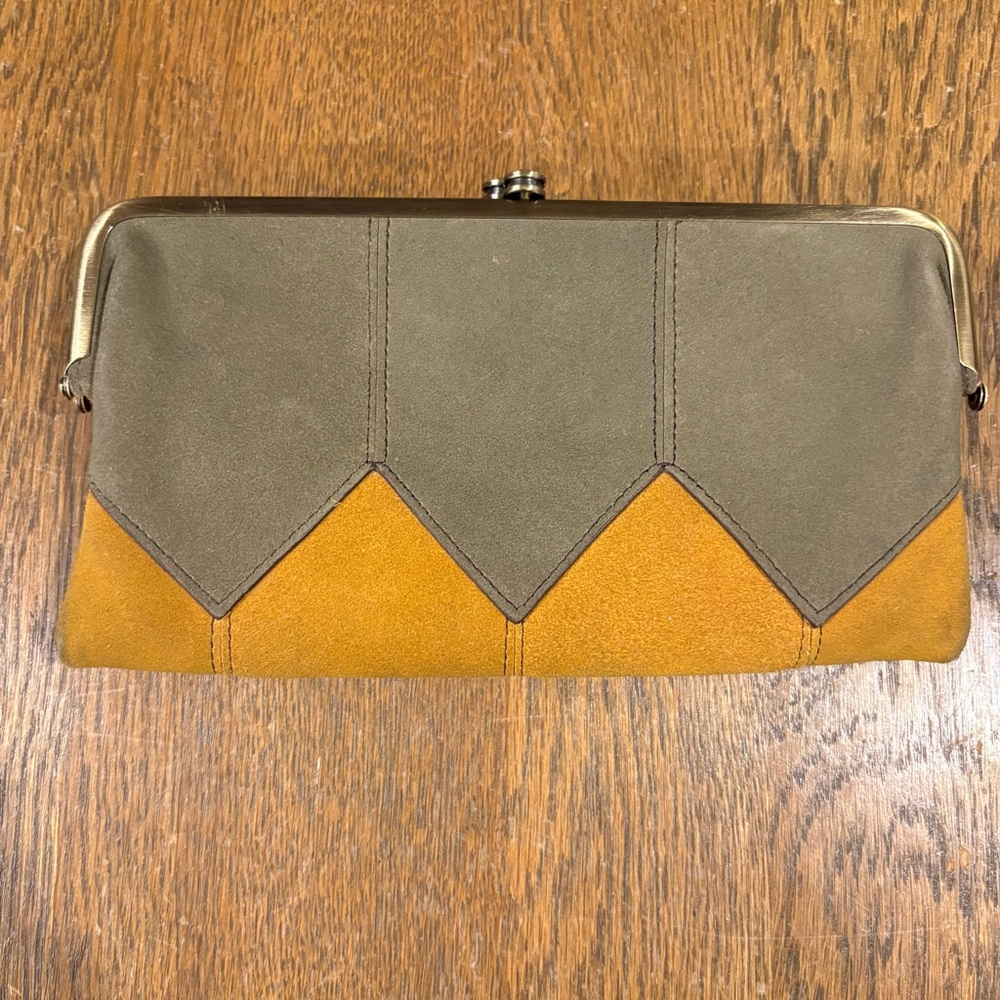 Hobo Lauren Clutch Wallet Colorblock Harvest with Sage